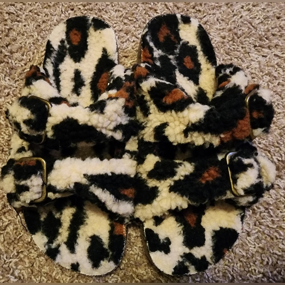 Sherpa Sandals or Slippers Animal Print